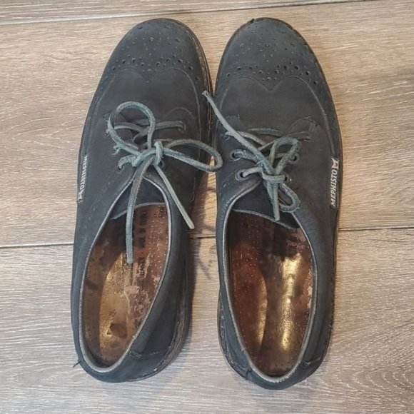 Mephisto Sherpas Mens 8.5 Black Nubuck Leather Wingtip Derby Shoe Made In France - Picture 5 of 8